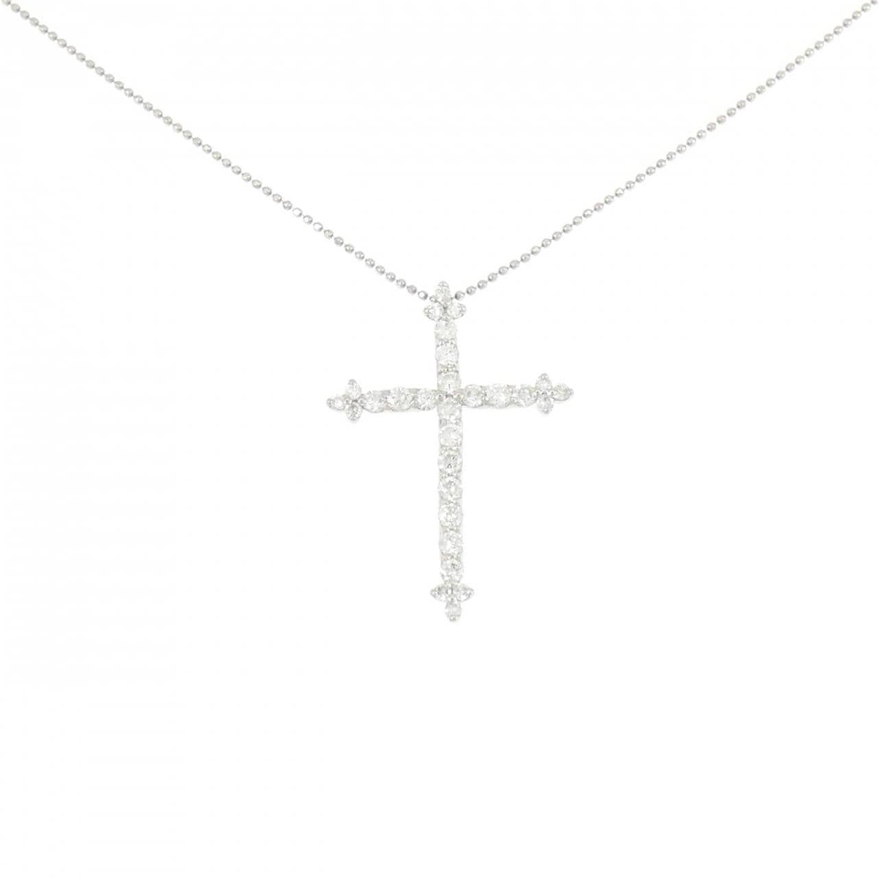 PT900/PT850 クロス ダイヤモンド ネックレス 1.00CT