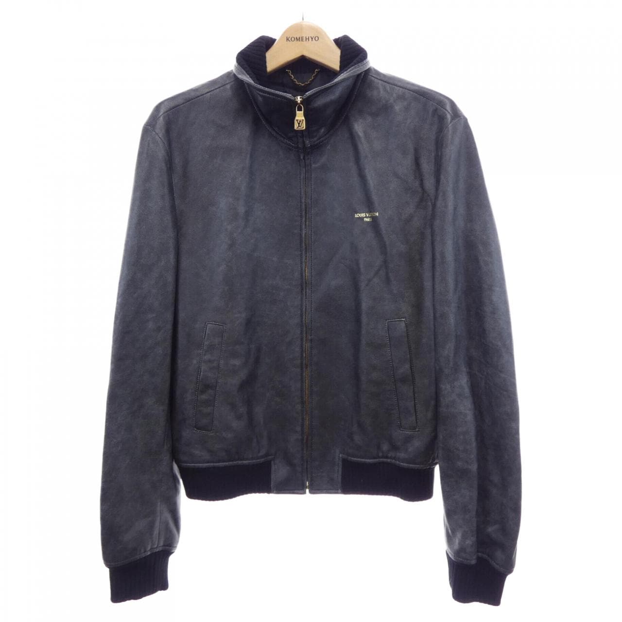ルイヴィトン LOUIS VUITTON ヴィンテージエフェクトレザー トラックトップ HVL10W754 レザージャケット