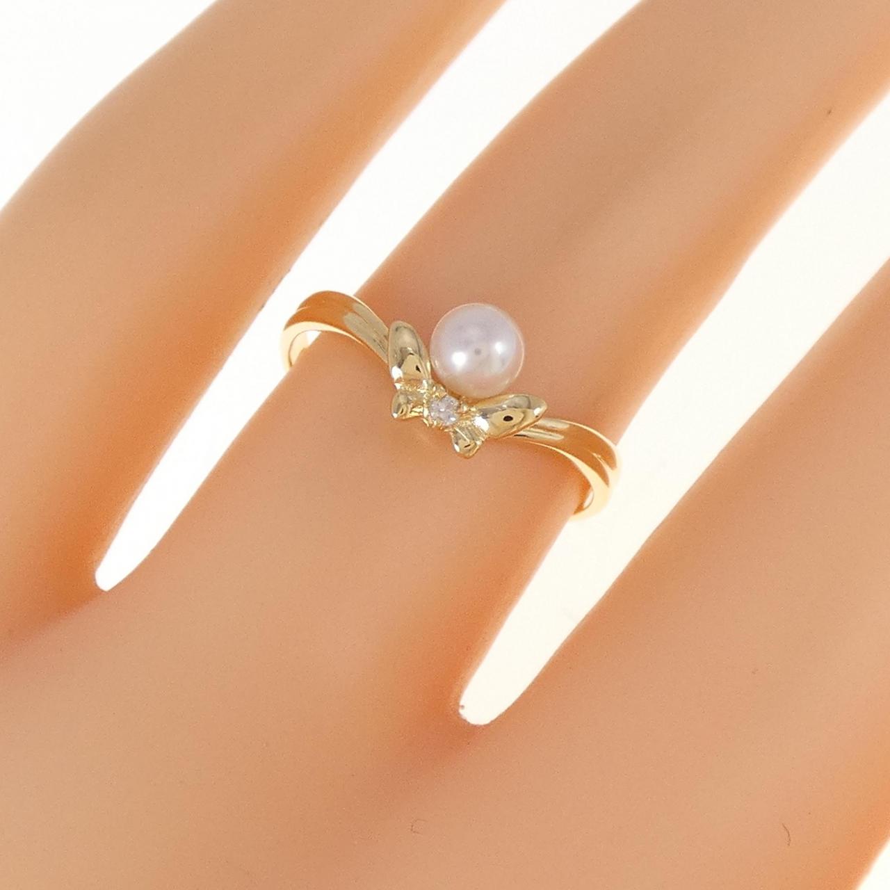 K18YG アコヤパール リング 4mm