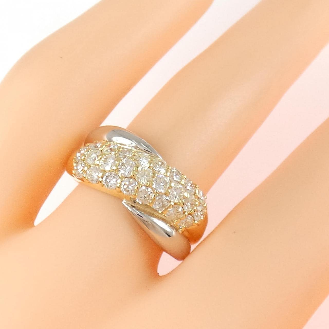 K18YG/PT900 ダイヤモンド リング 1.01CT