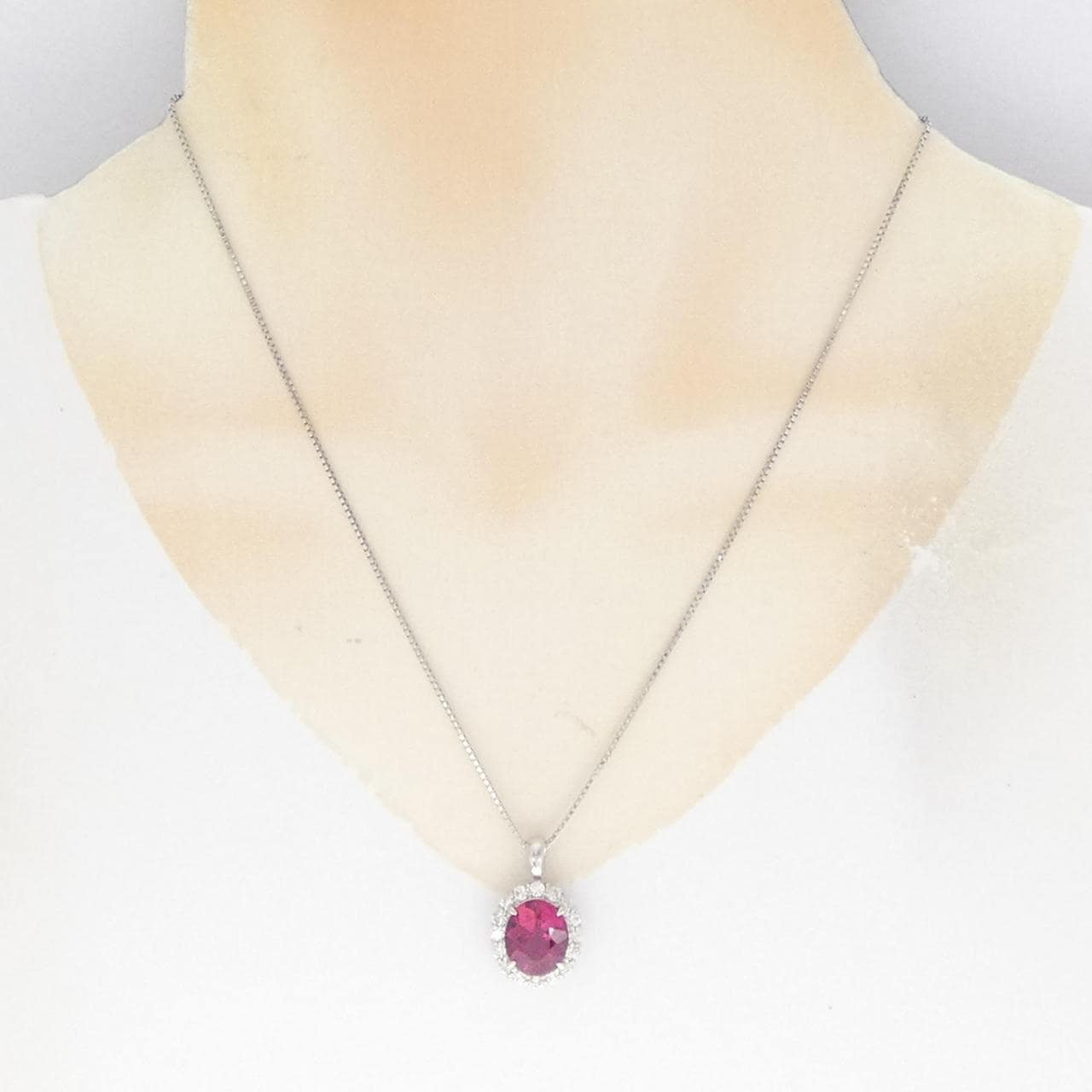 [Remake] PT Rubellite Tourmaline Necklace 4.292CT