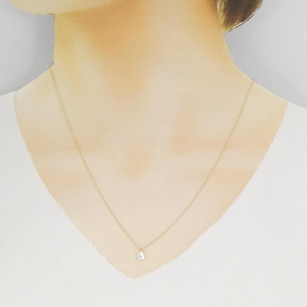 【再加工款】K18YG鑽石項鍊 0.317克拉 G色 SI2淨度 EXT H&C