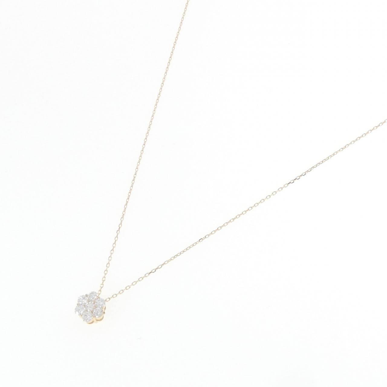 【リメイク】K10YG フラワー ダイヤモンド ネックレス 0.30CT