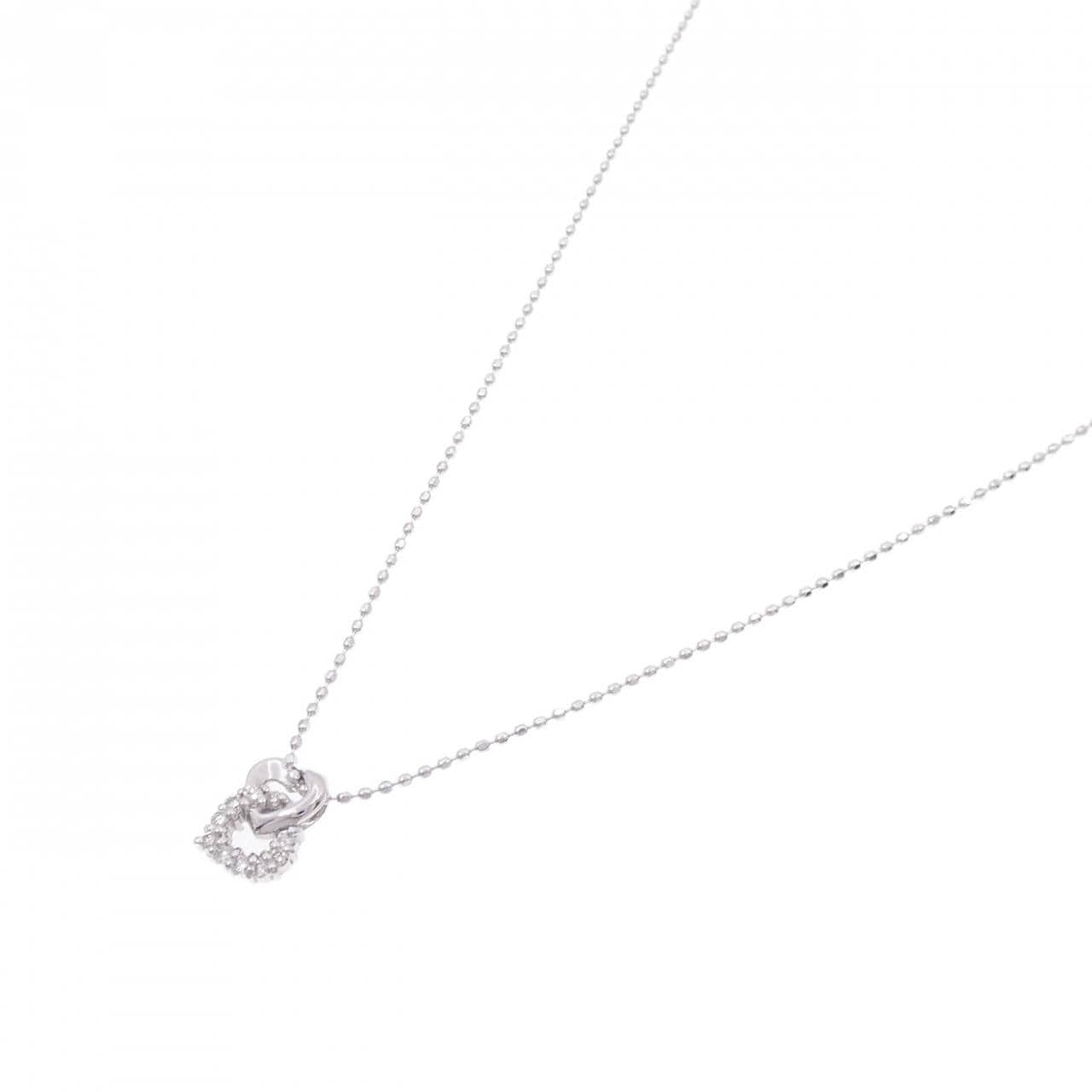 K18WG ハート ダイヤモンド ネックレス 0.07CT