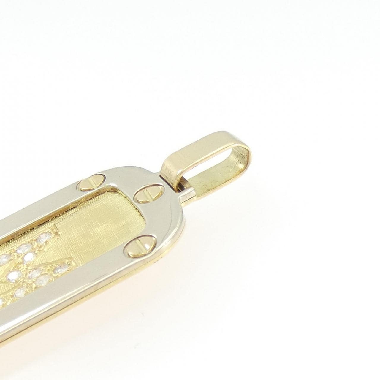 18KTYG イニシャルM ダイヤモンド ペンダント