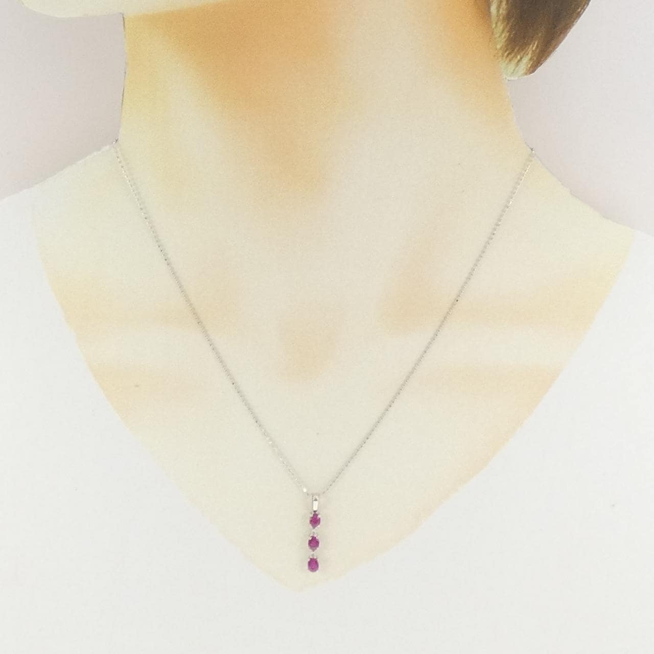 K18WG ルビー ネックレス 0.60CT