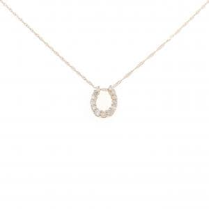 K18PG/750PG ホースシュー ダイヤモンド ネックレス 0.15CT