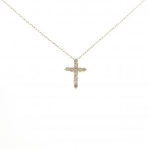K18YG クロス ダイヤモンド ネックレス 0.10CT