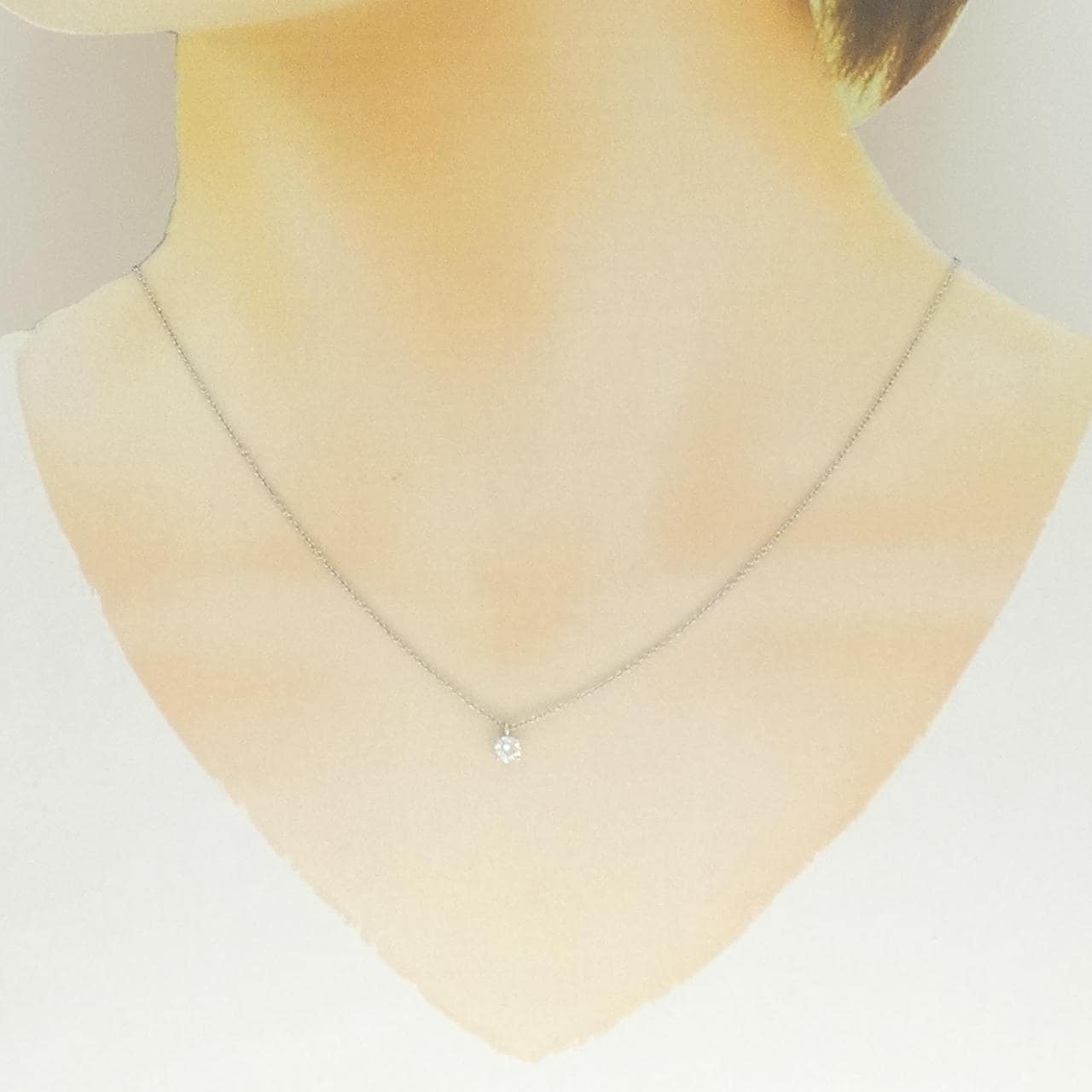 ティファニー ソリティア ネックレス 0.22CT H VS1 3EXT