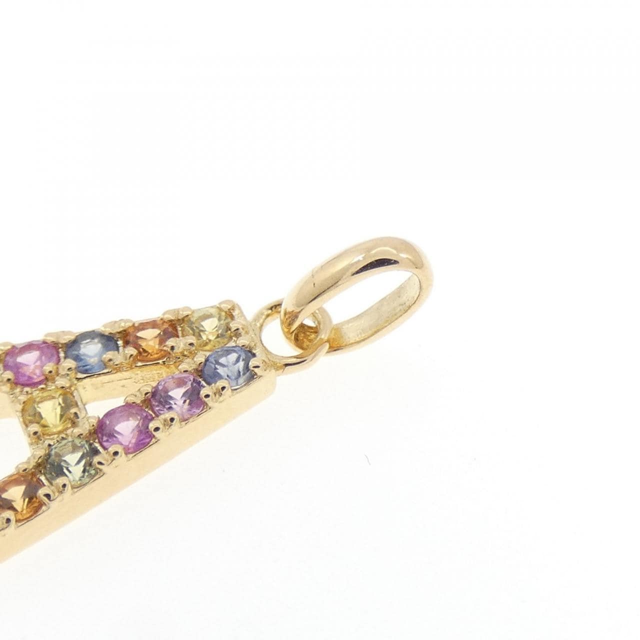 【新品】K18YG イニシャルA サファイヤ ペンダント 0.20CT