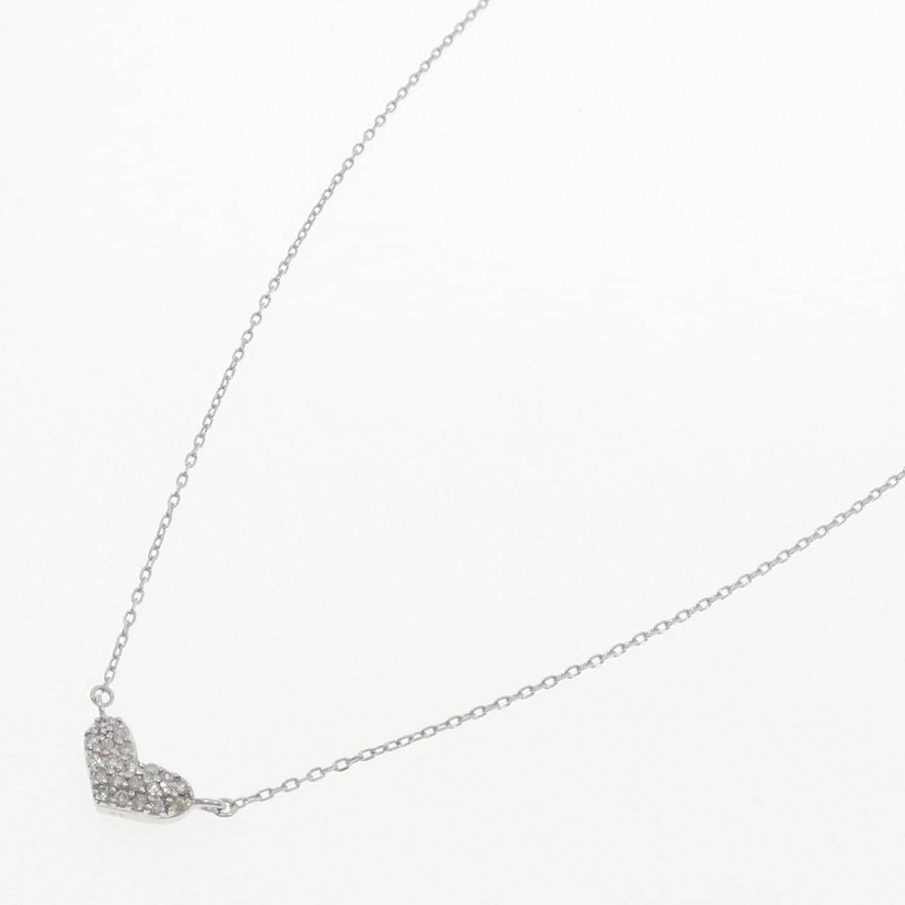 K10WG ハート ダイヤモンド ネックレス 0.1CT