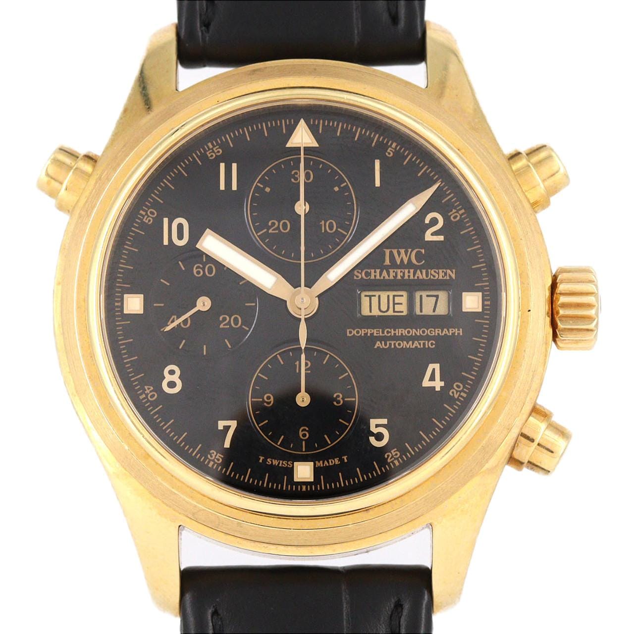 【ノーメンテナンス還元価格】IWC パイロットウォッチドッペルクロノグラフ YG IW371315 YG 自動巻