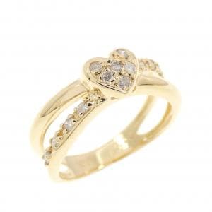 K18YG ハート ダイヤモンド ピンキー リング 0.13CT