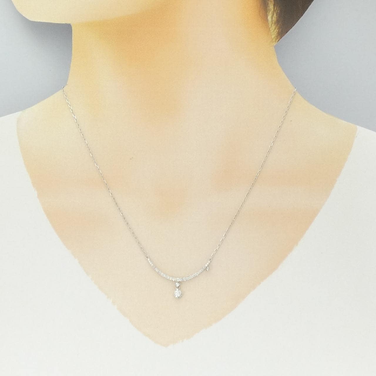 K18WG ダイヤモンド ネックレス 0.44CT