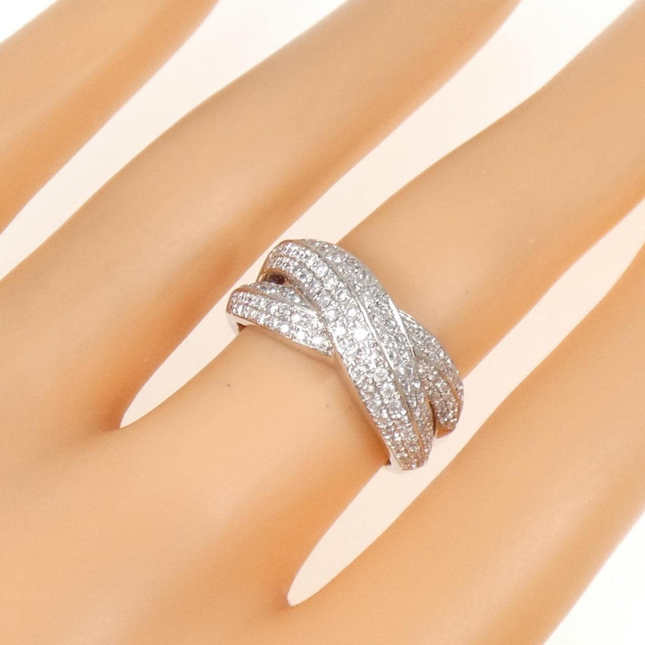 750WG パヴェ ダイヤモンド リング 0.76CT