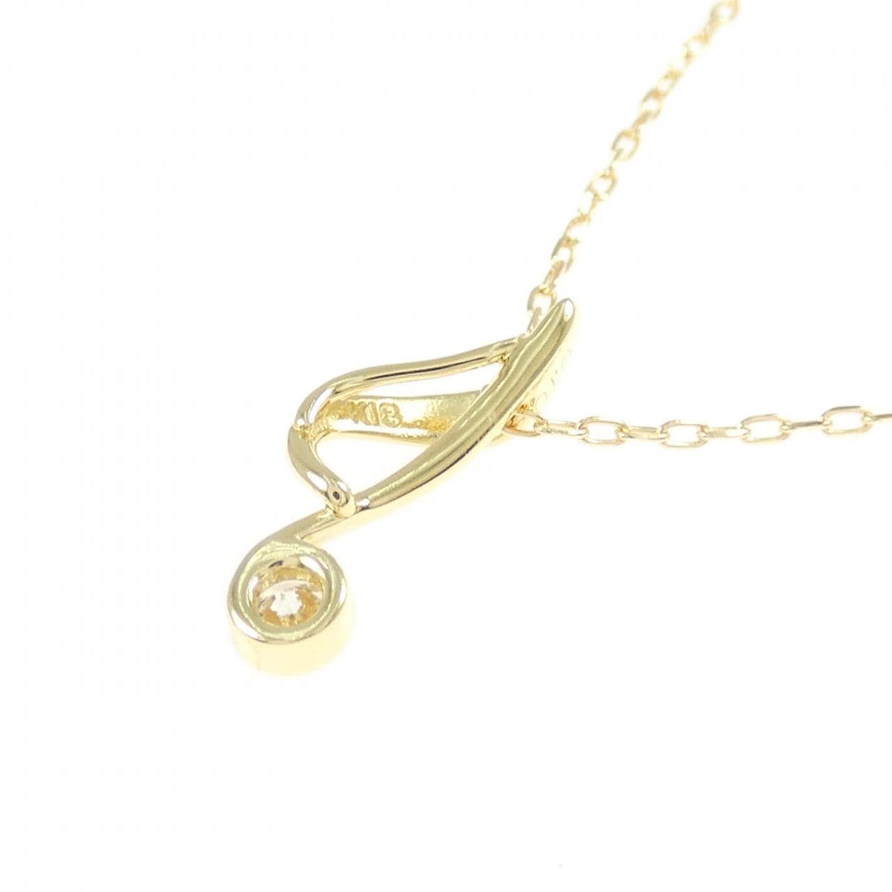 K18YG オンプ ダイヤモンド ネックレス 0.10CT