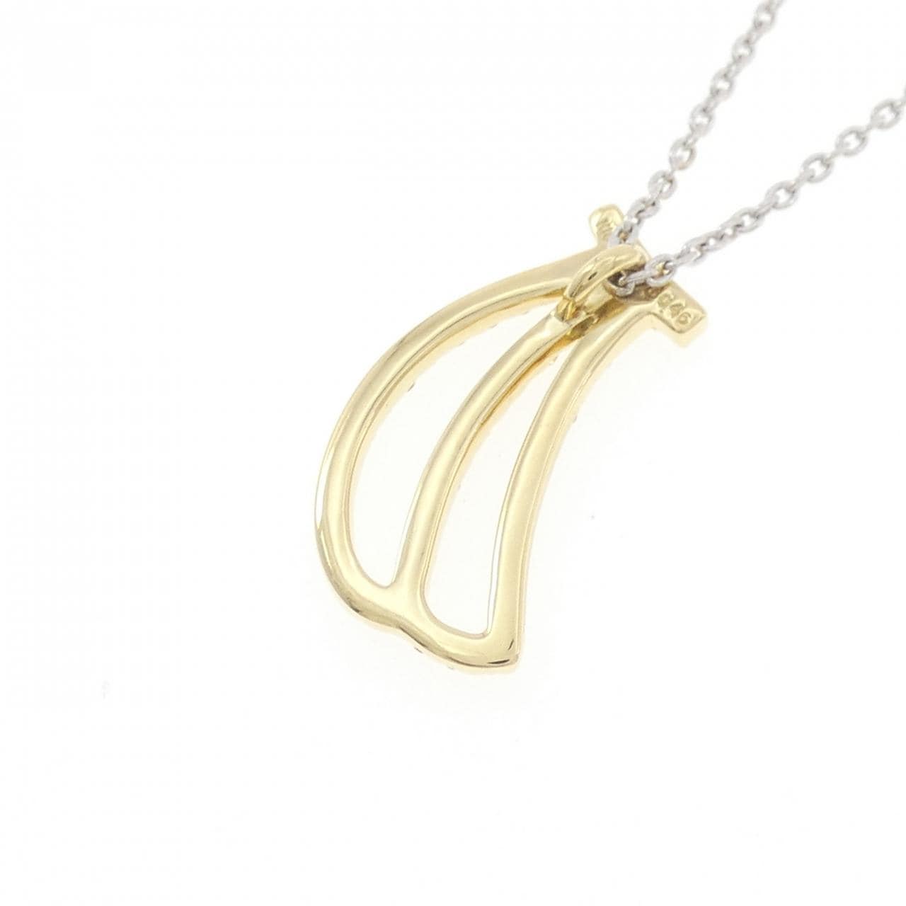 K18YG/K18WG バナナ サファイヤ ネックレス 0.46CT