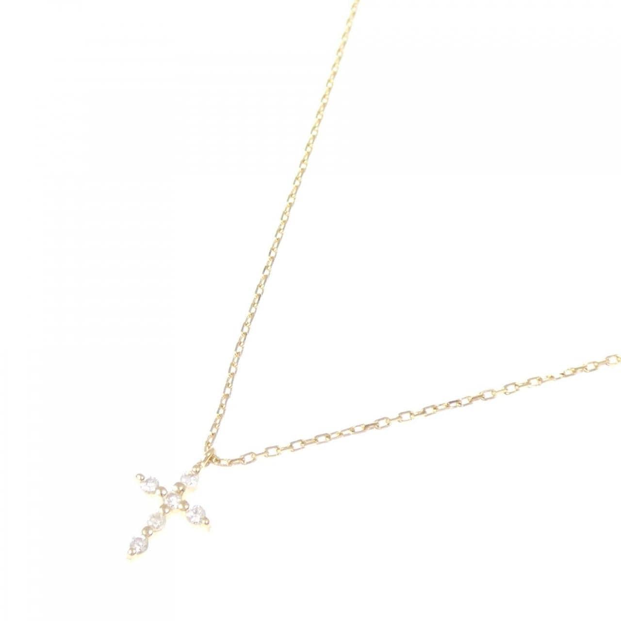 アガット クロス ダイヤモンド ネックレス 0.03CT