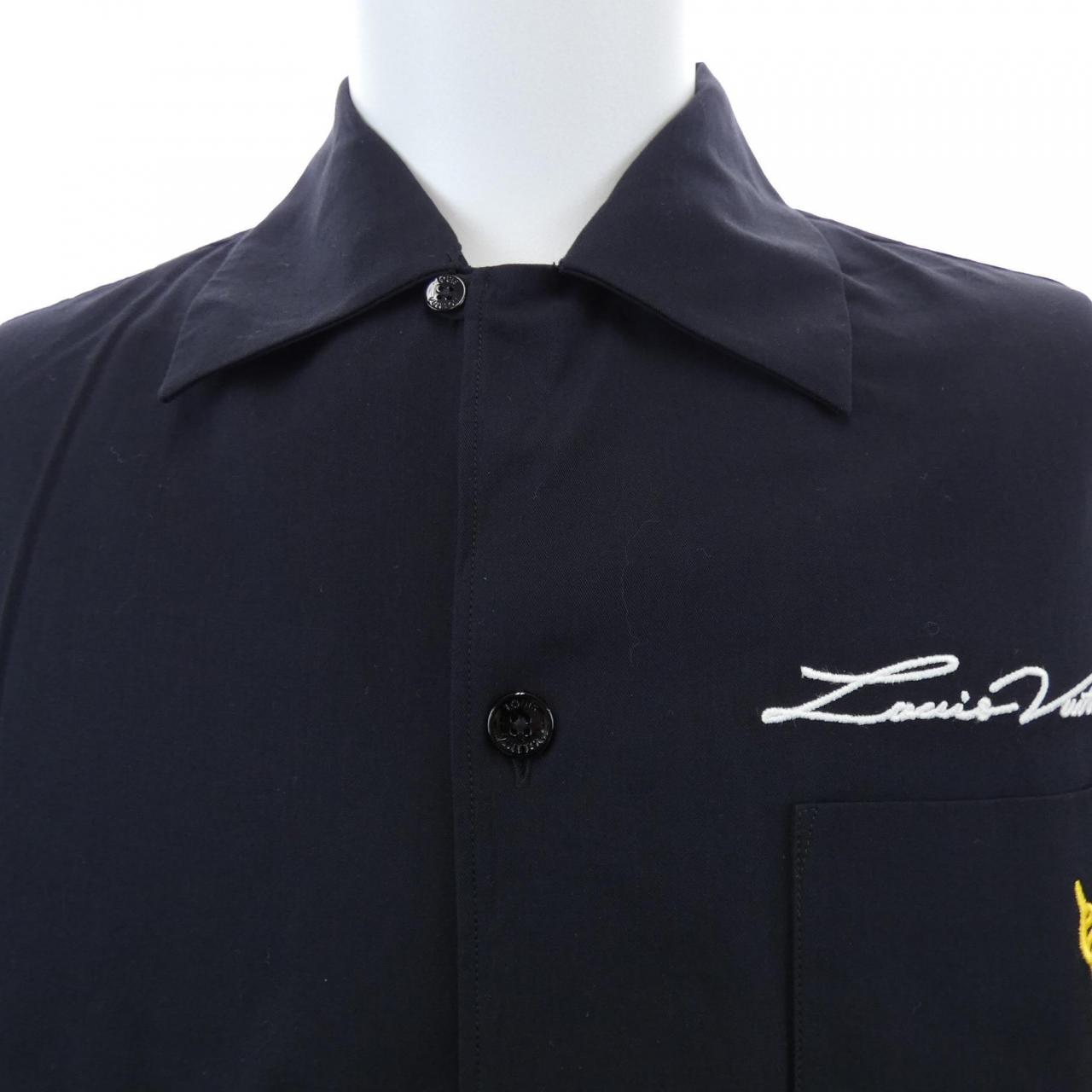 ルイヴィトン LOUIS VUITTON オープンカラーショートスリーブコットンシャツ HQS95WIKE S／Sシャツ