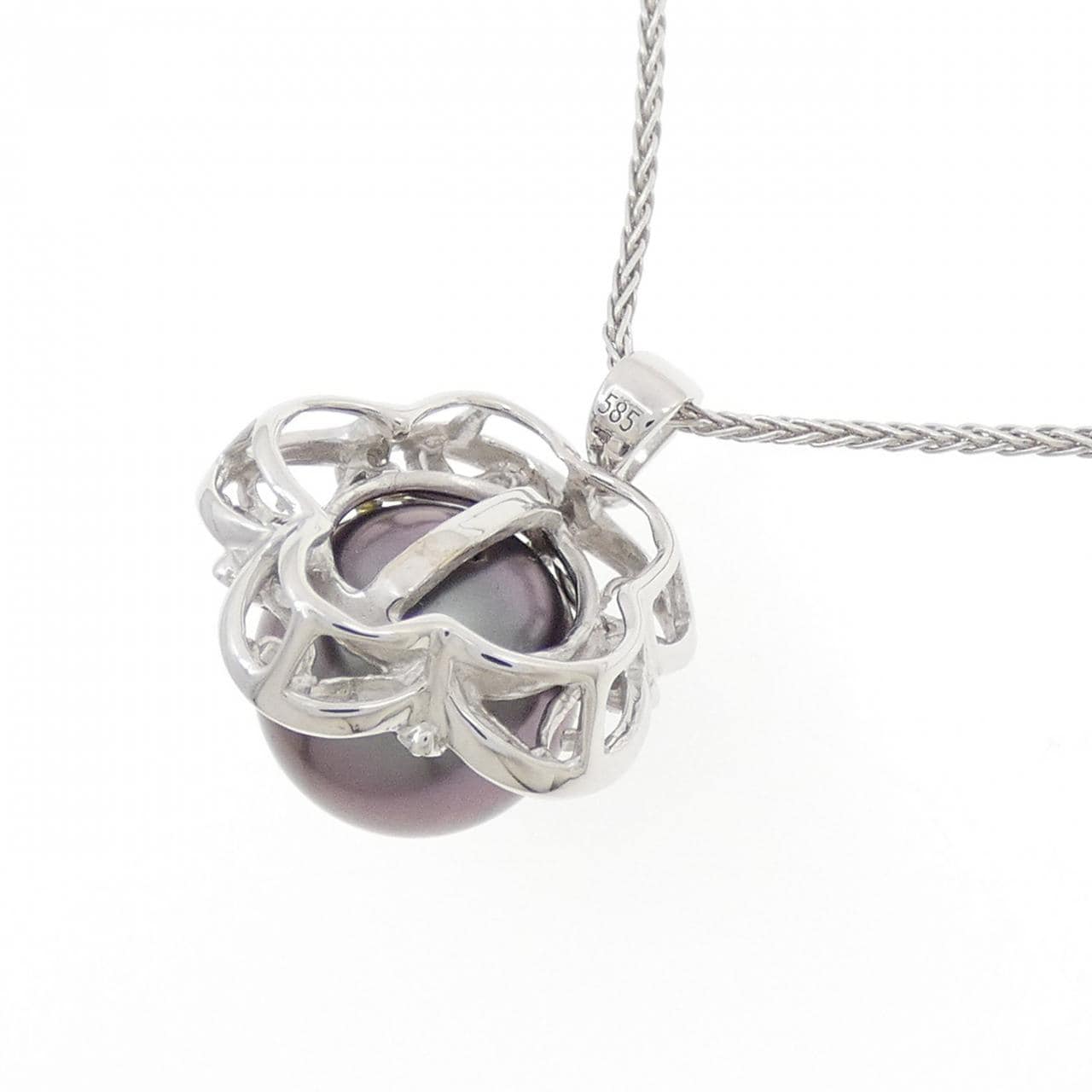 585WG/750WG 黒蝶パール ネックレス 11mm