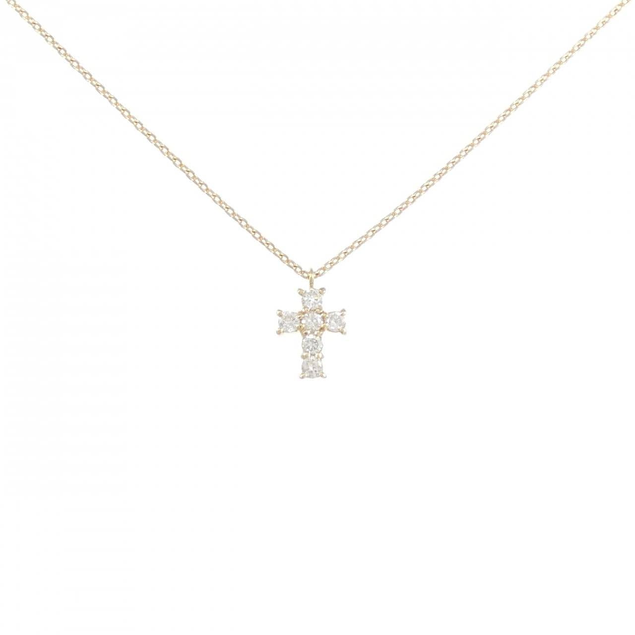 ヴァンドーム クロス ダイヤモンド ネックレス 0.18CT