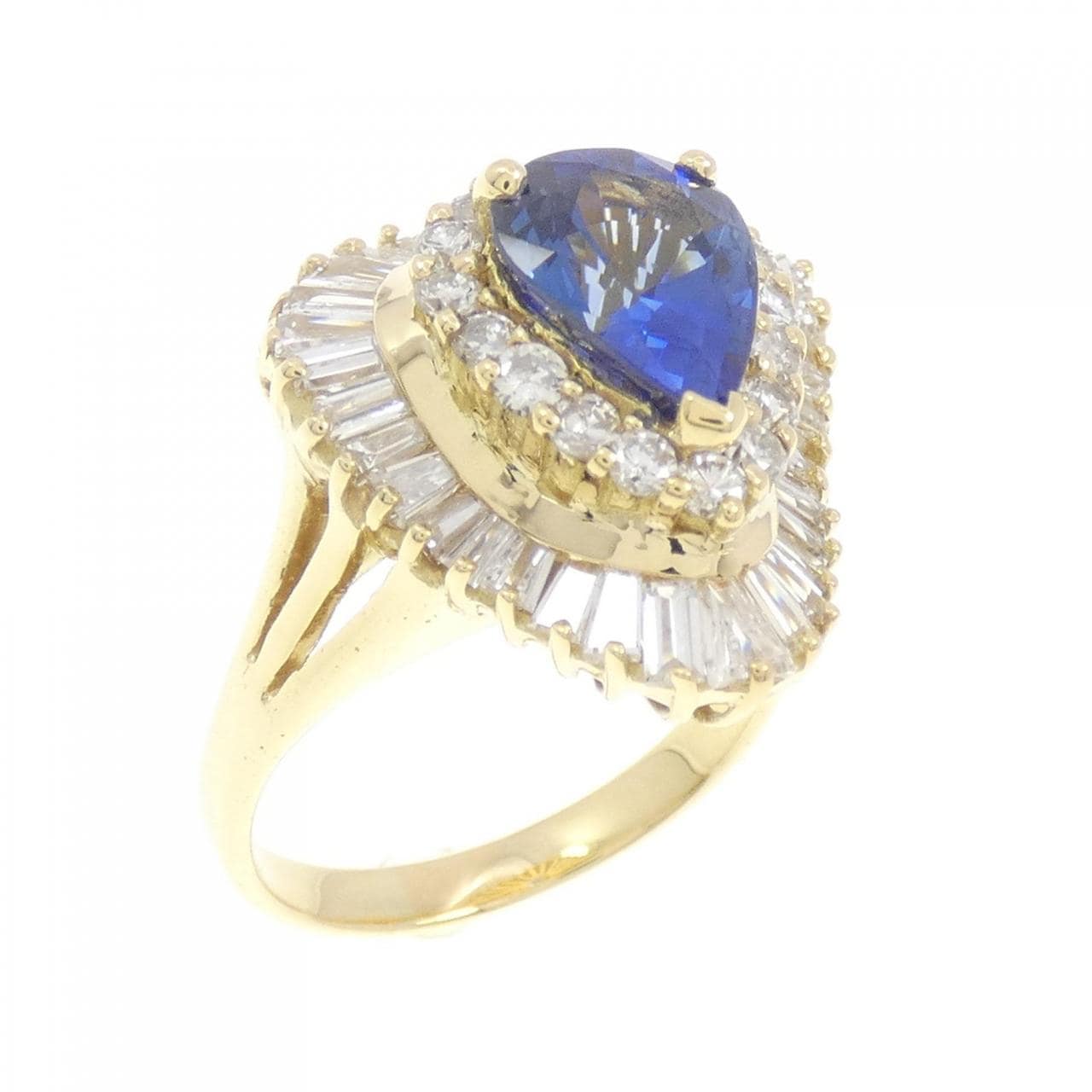 K18YG sapphire ring