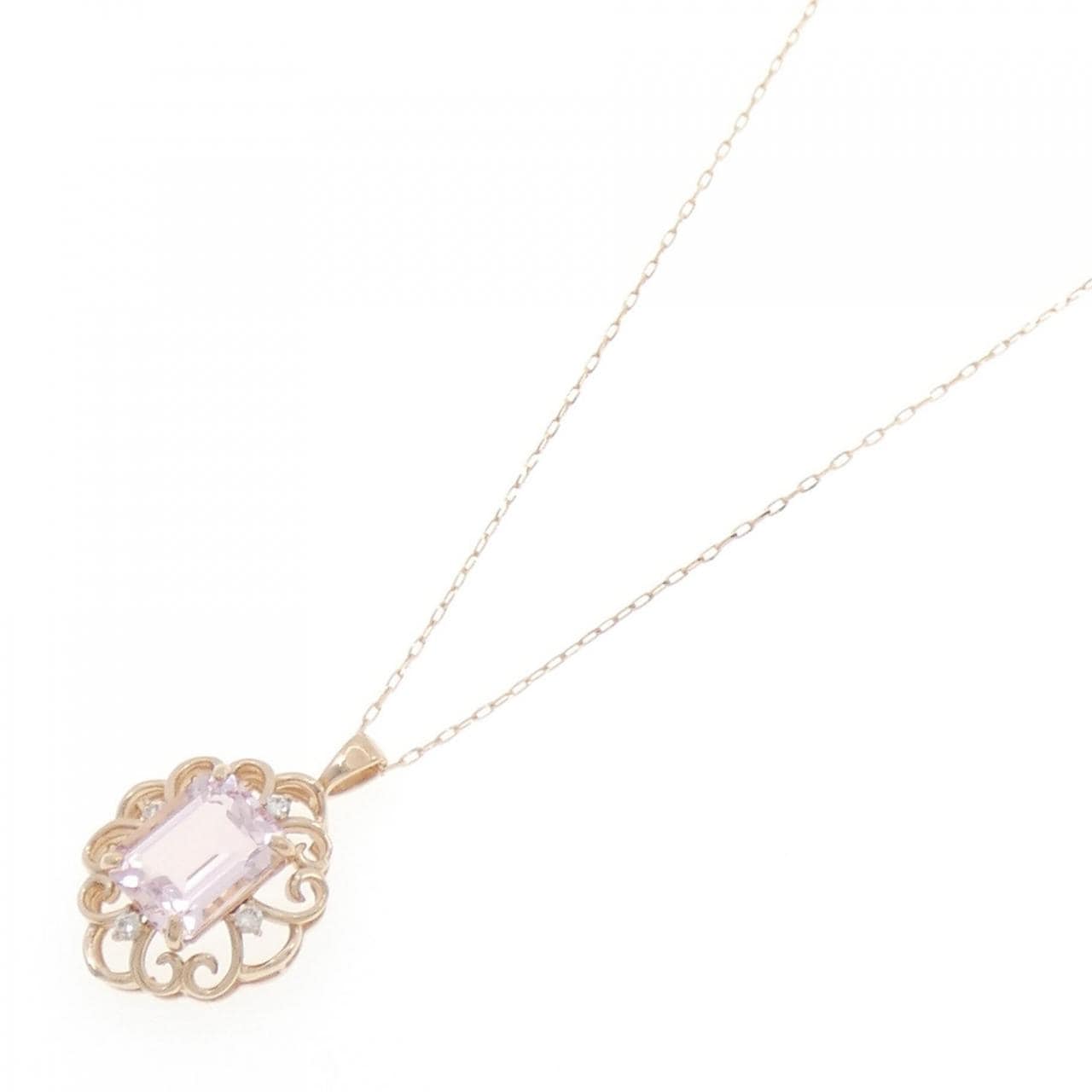 [BRAND NEW] K18PG Morganite Necklace 2.10CT