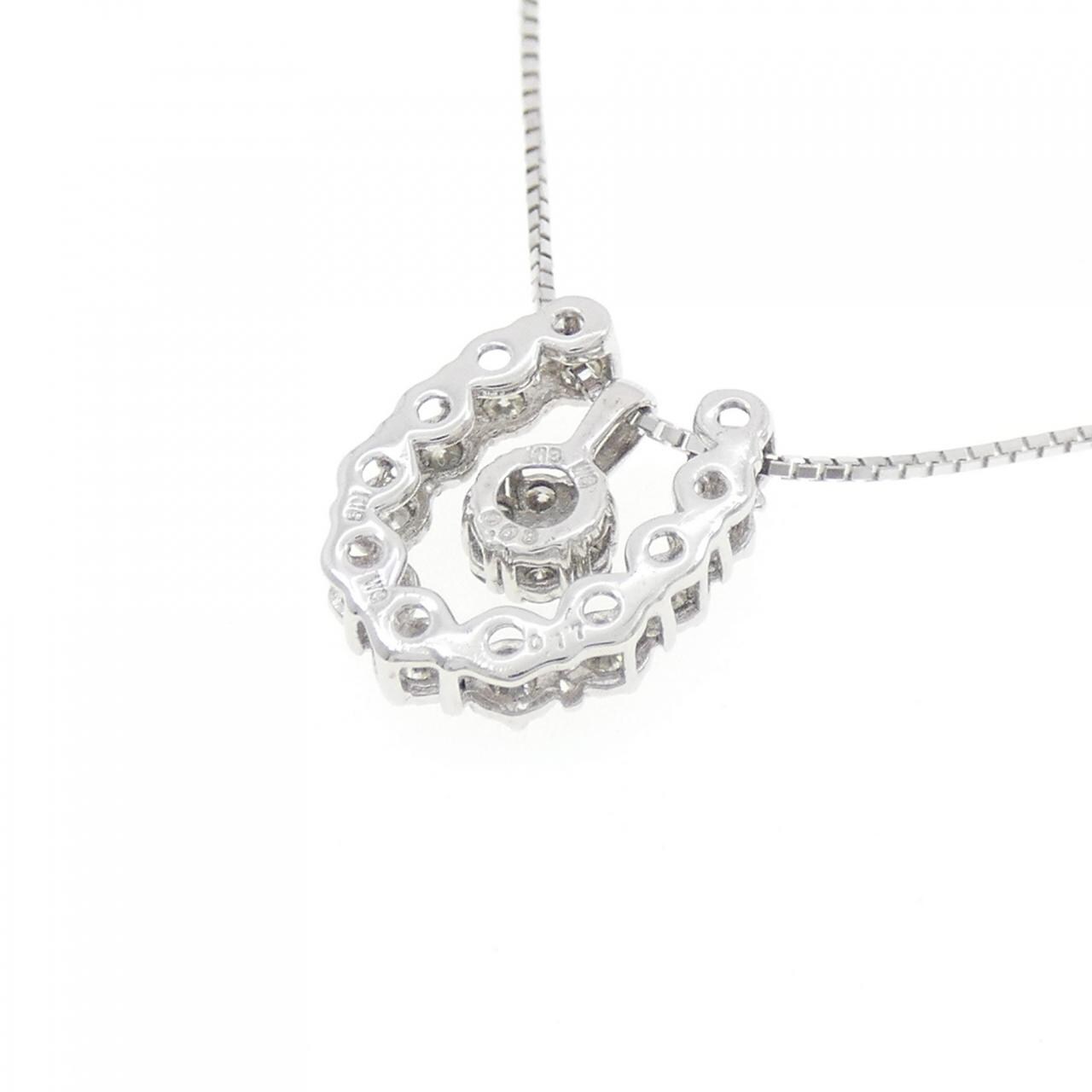 K18WG 2WAY Diamond Necklace 0.08CT