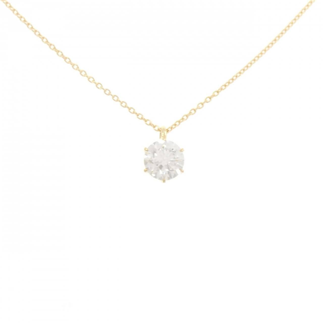【リメイク】K18YG ダイヤモンド ネックレス 1.002CT F SI1 3EXT H&C