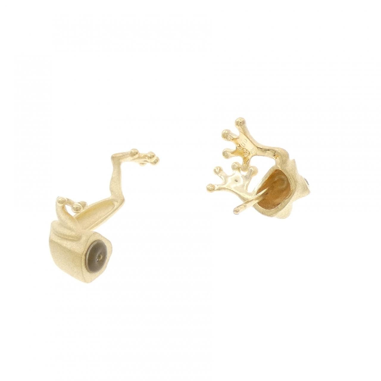 K18YG フロッグ ダイヤモンド ピアス 0.03CT 片耳