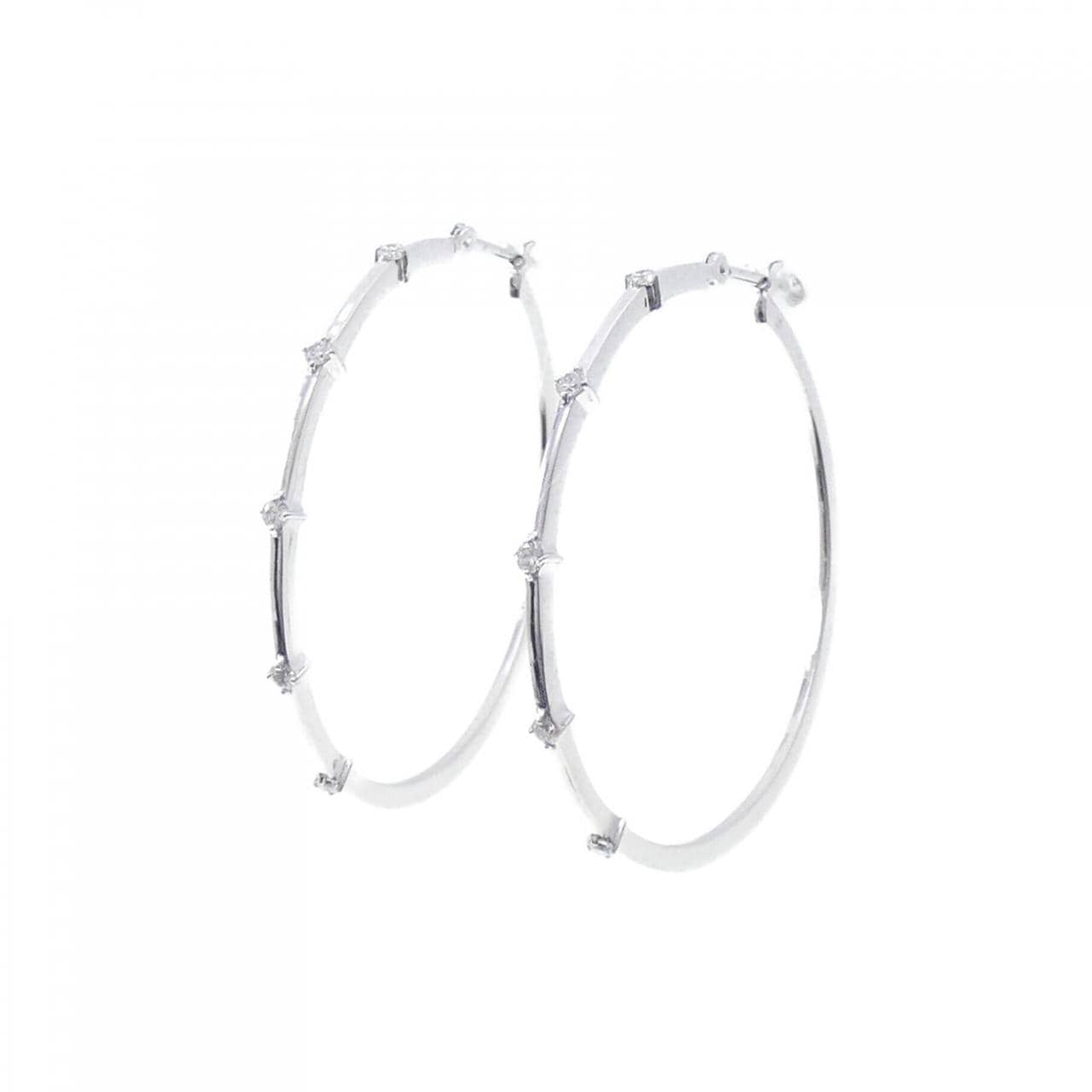 Perlita MIKIMOTO hoop Diamond earrings 0.18CT