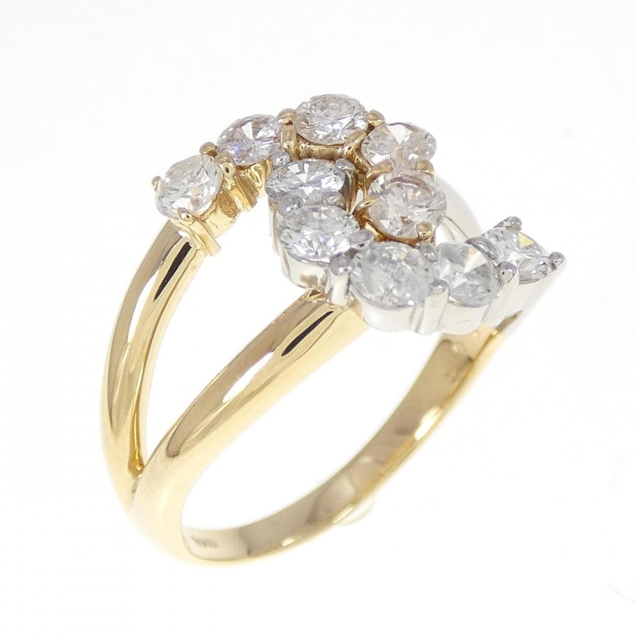 K18YG/PT ダイヤモンド リング 1.05CT