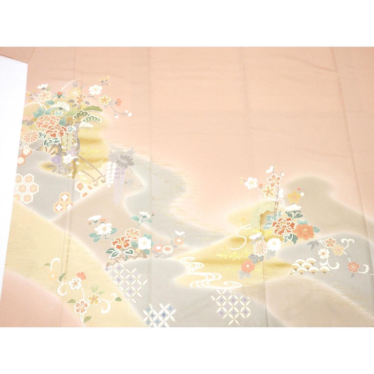 訪問着　友禅金彩加工　ボカシ染