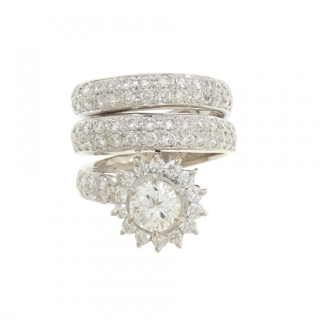 PT900 ダイヤモンド リング 1.001CT J SI1 Fair