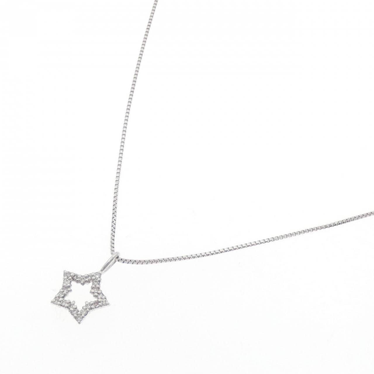 K18WG スター ダイヤモンド ネックレス 0.10CT
