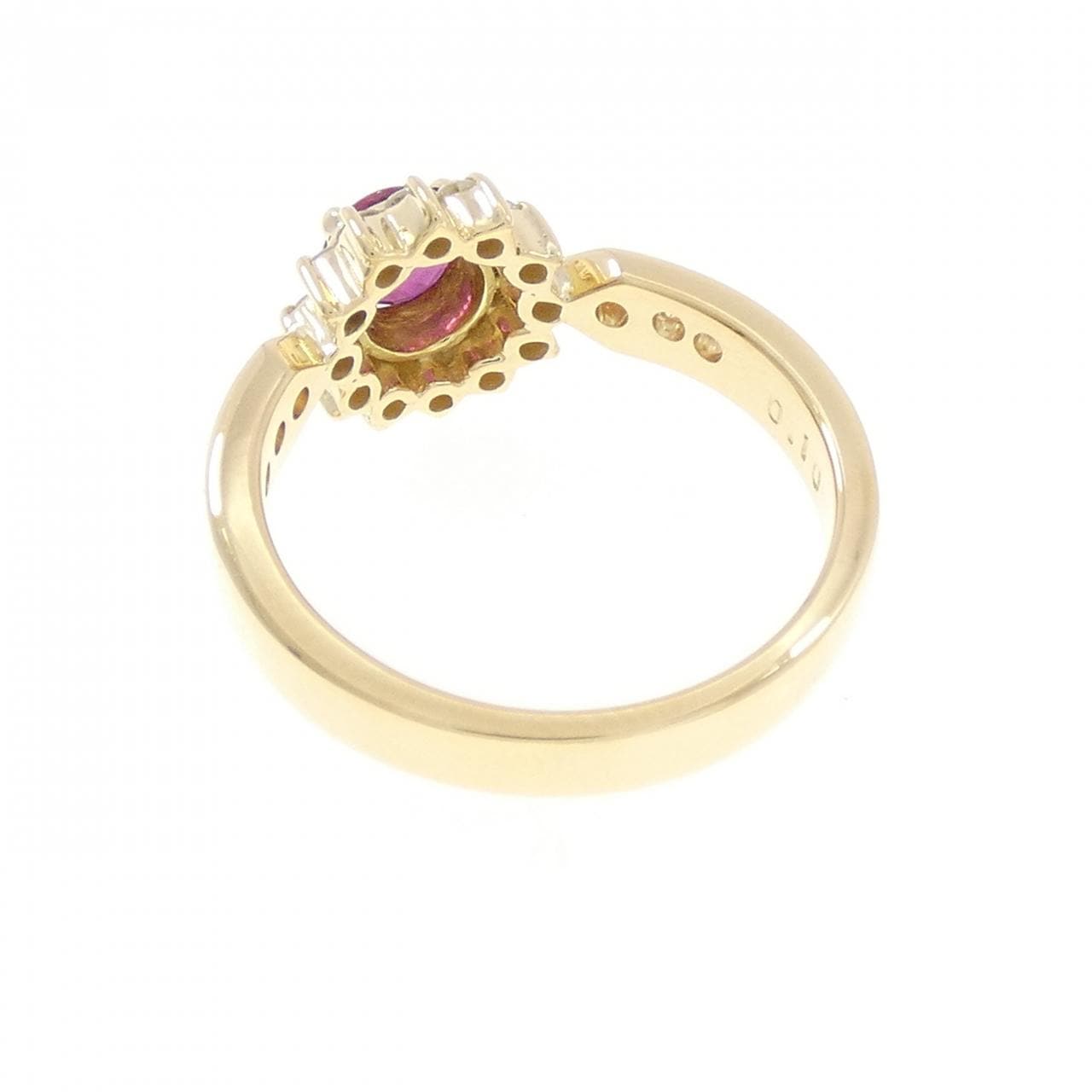 K18YG ルビー リング 0.41CT