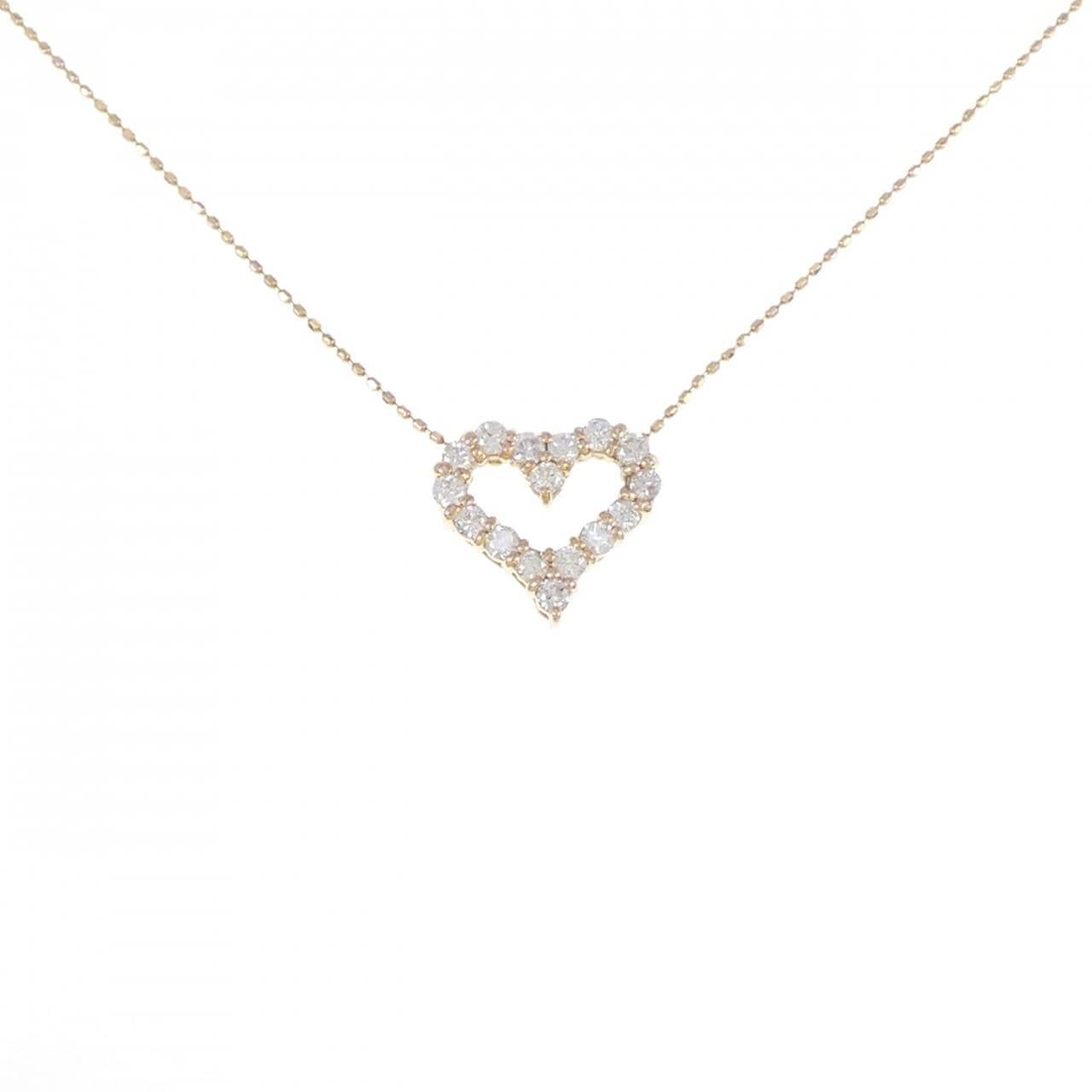 K18PG ハート ダイヤモンド ネックレス 0.50CT