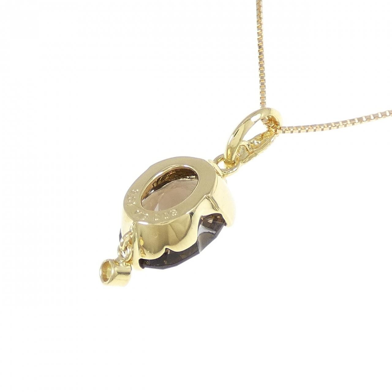 K18YG スモーキークオーツ ネックレス 3.51CT
