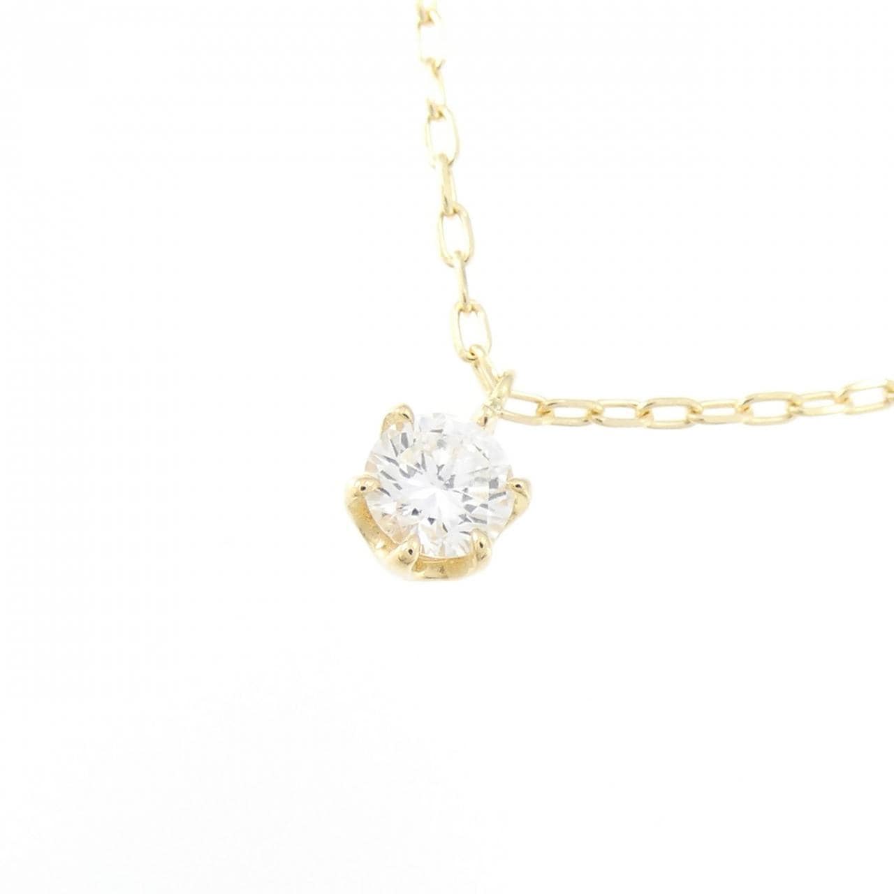 K18YG ソリティア ダイヤモンド ネックレス 0.18CT
