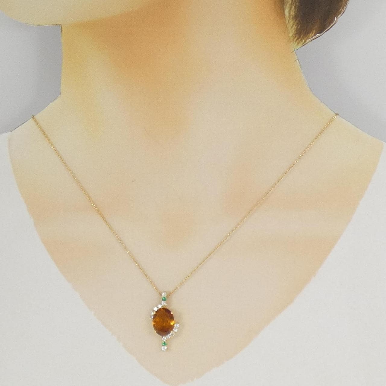 K18YG シトリン ネックレス