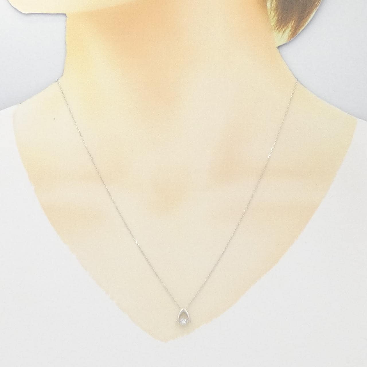 K18WG ダイヤモンド ネックレス 0.10CT
