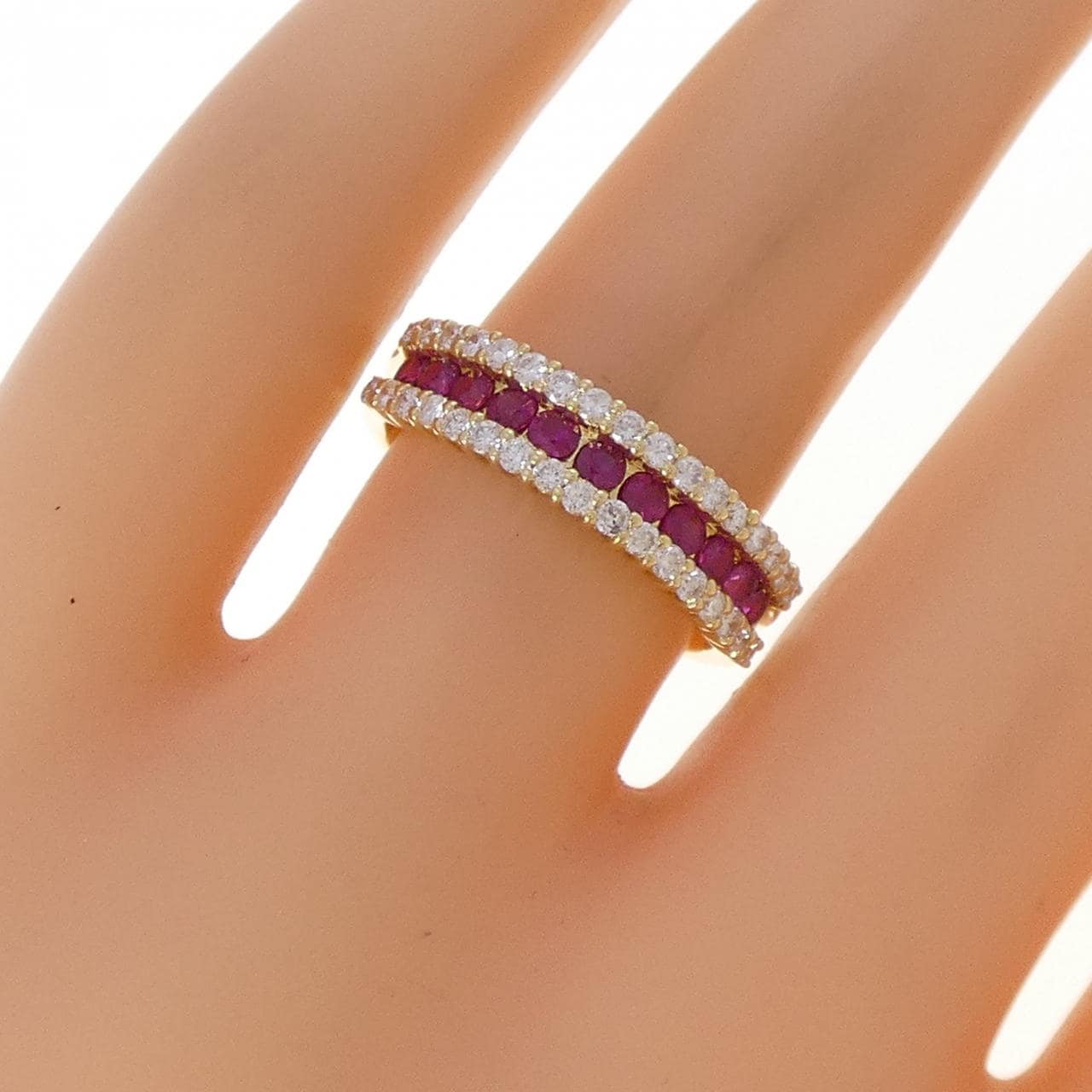K18YG ルビー リング 0.40CT