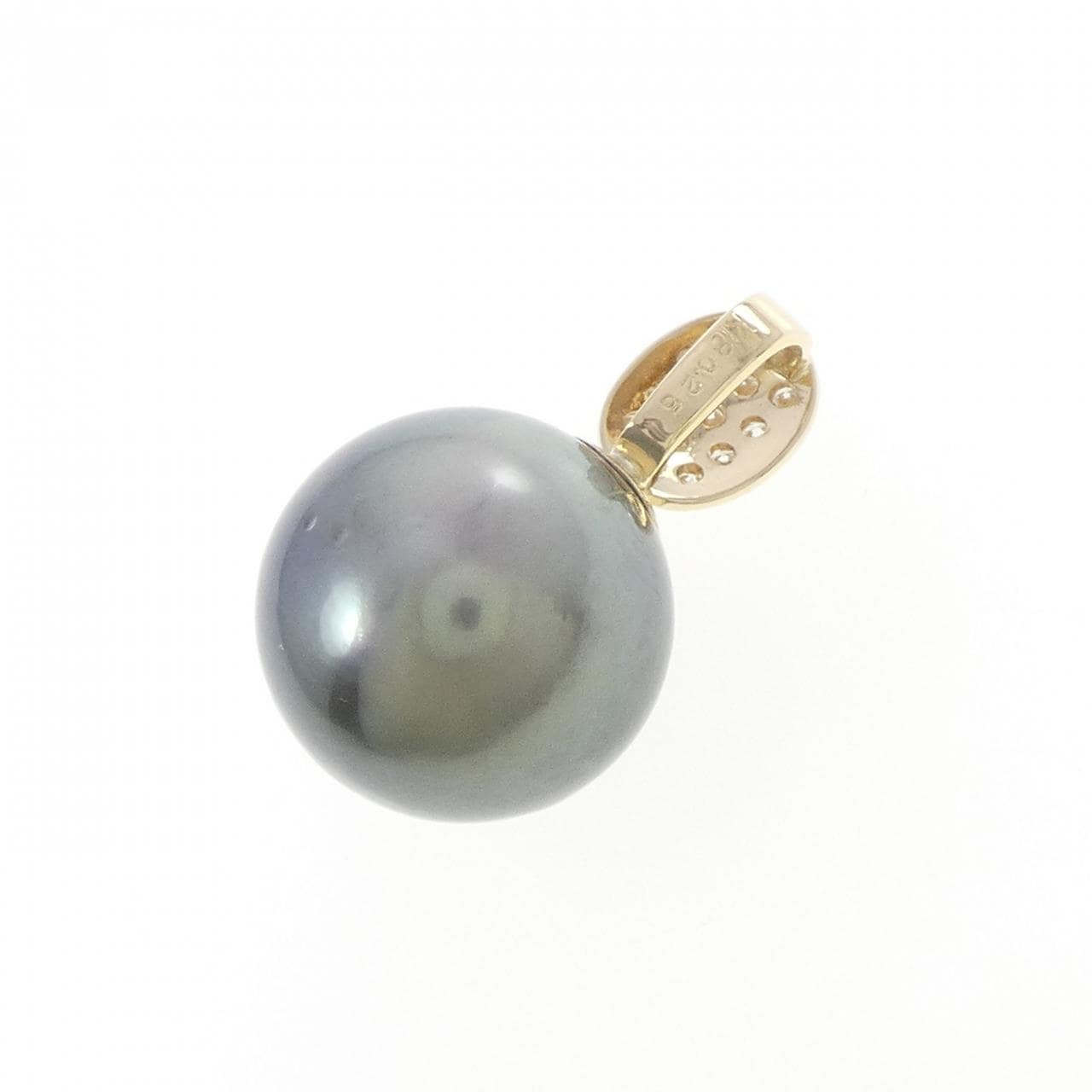 K18YG 黒蝶パール ペンダント 15.0mm