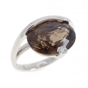 K18WG スモーキークオーツ リング 4.16CT