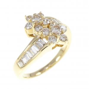 K18YG フラワー ダイヤモンド リング 1.00CT