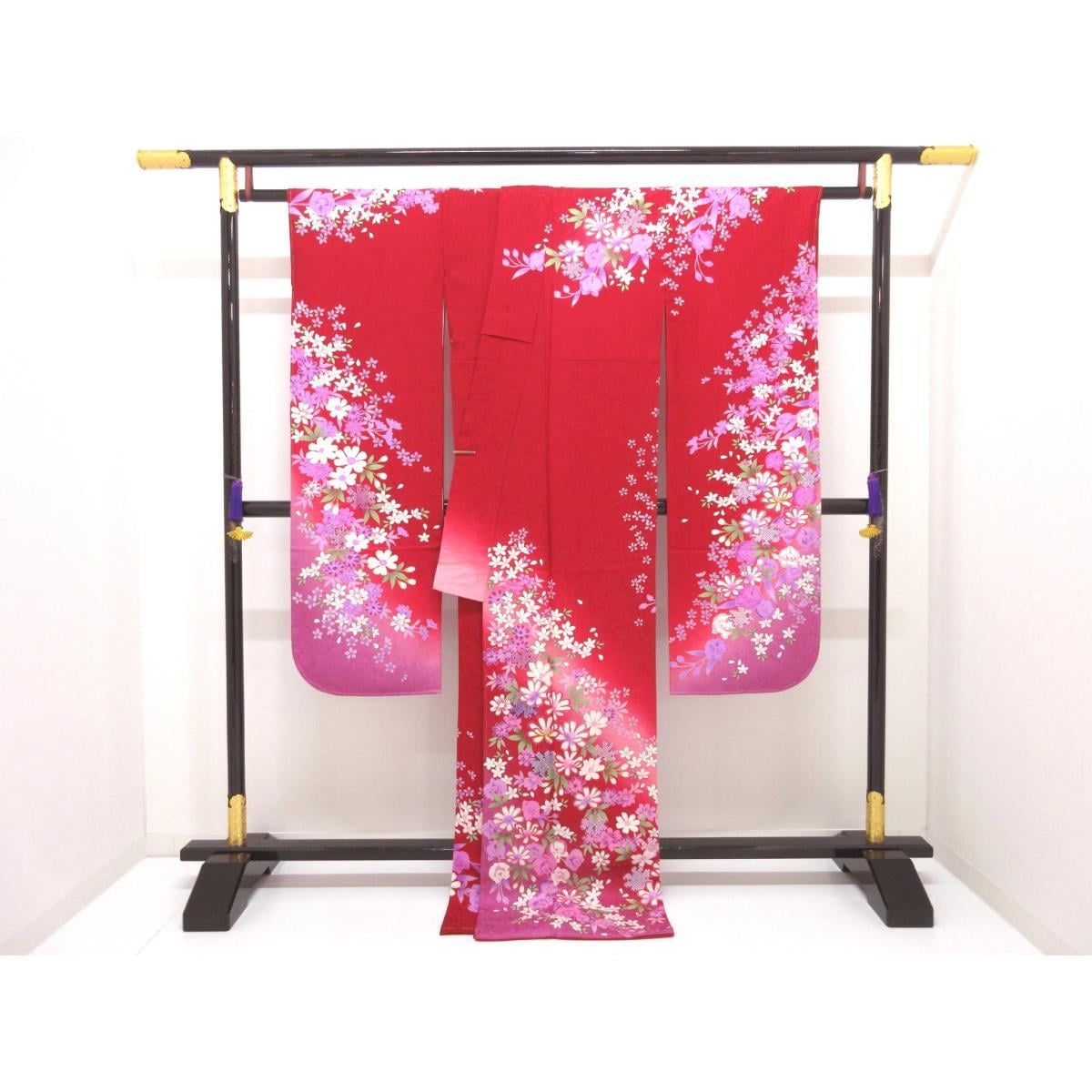 【未使用品】振袖　友禅金彩加工　ボカシ染