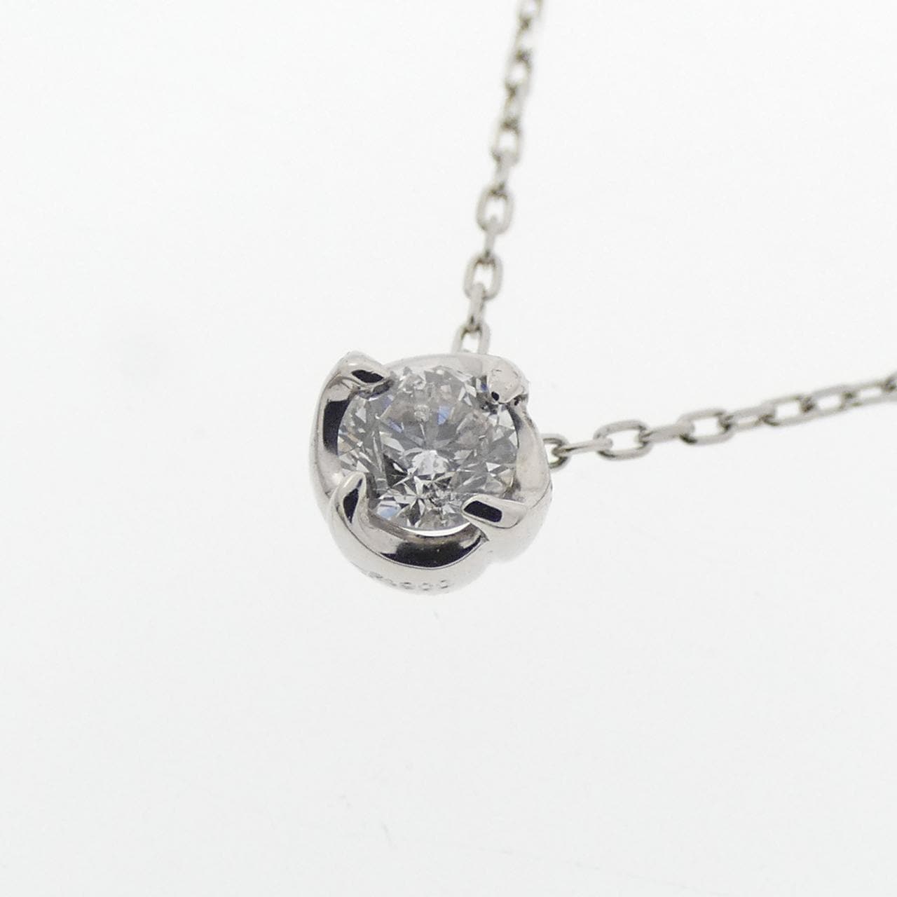 PT900/PT850 ソリティア ダイヤモンド ネックレス 0.10CT