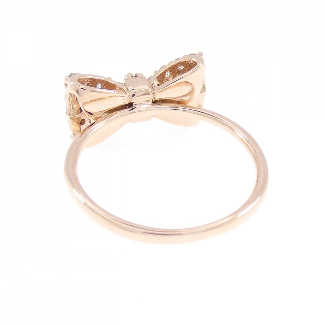 K10PG リボン ダイヤモンド リング 0.30CT