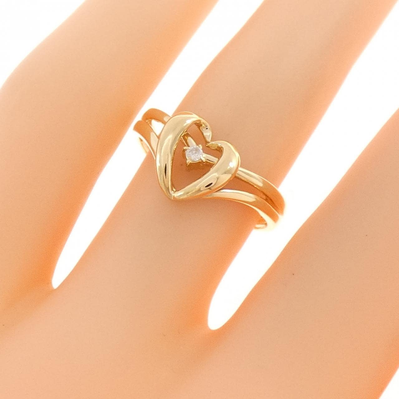 K18YG ハート ダイヤモンド リング 0.02CT
