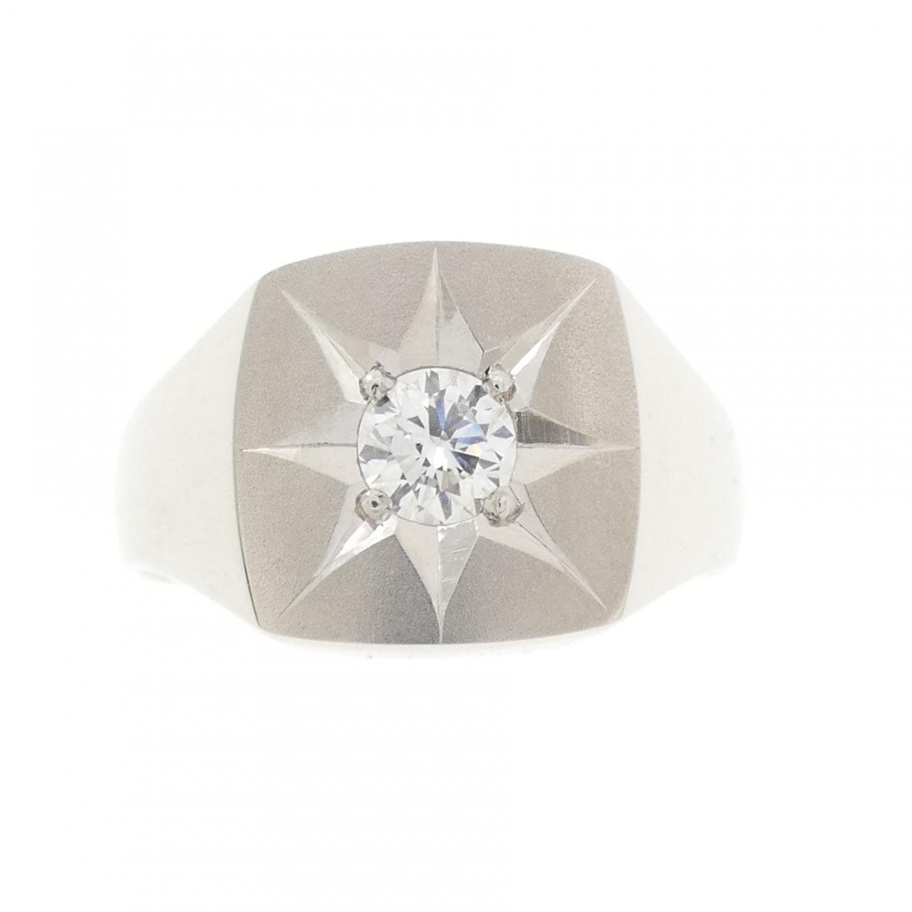 PT900 印台 ダイヤモンド リング 0.34CT
